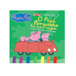 O Papá Porquinho faz uma viagem em que todos aprendem as cores - Vol. 3 + oferta boneco Papá Porquinho