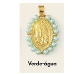 Medalha Nossa Senhora de Fátima - Cor Verde Água