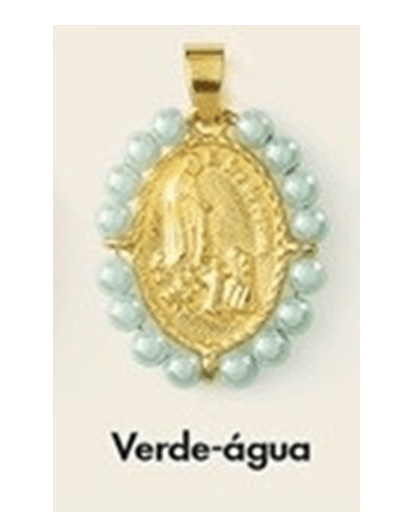 Medalha Nossa Senhora de Fátima - Cor Verde Água