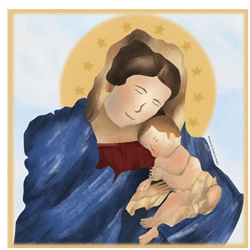 Lenço Maria e Menino Jesus