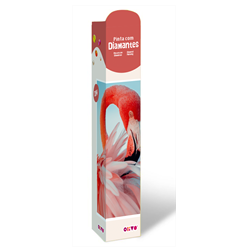 Pinta com diamantes - flamingo