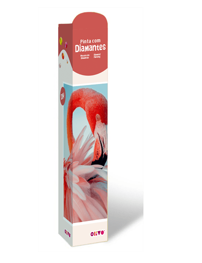 Pinta com diamantes - flamingo
